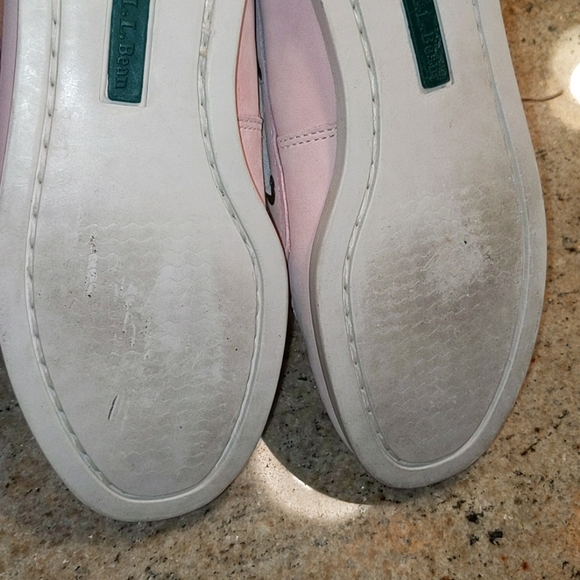 EUC L.L. Bean Pale Pink Leather Boat Shoes 7.5 - Picture 7 of 11
